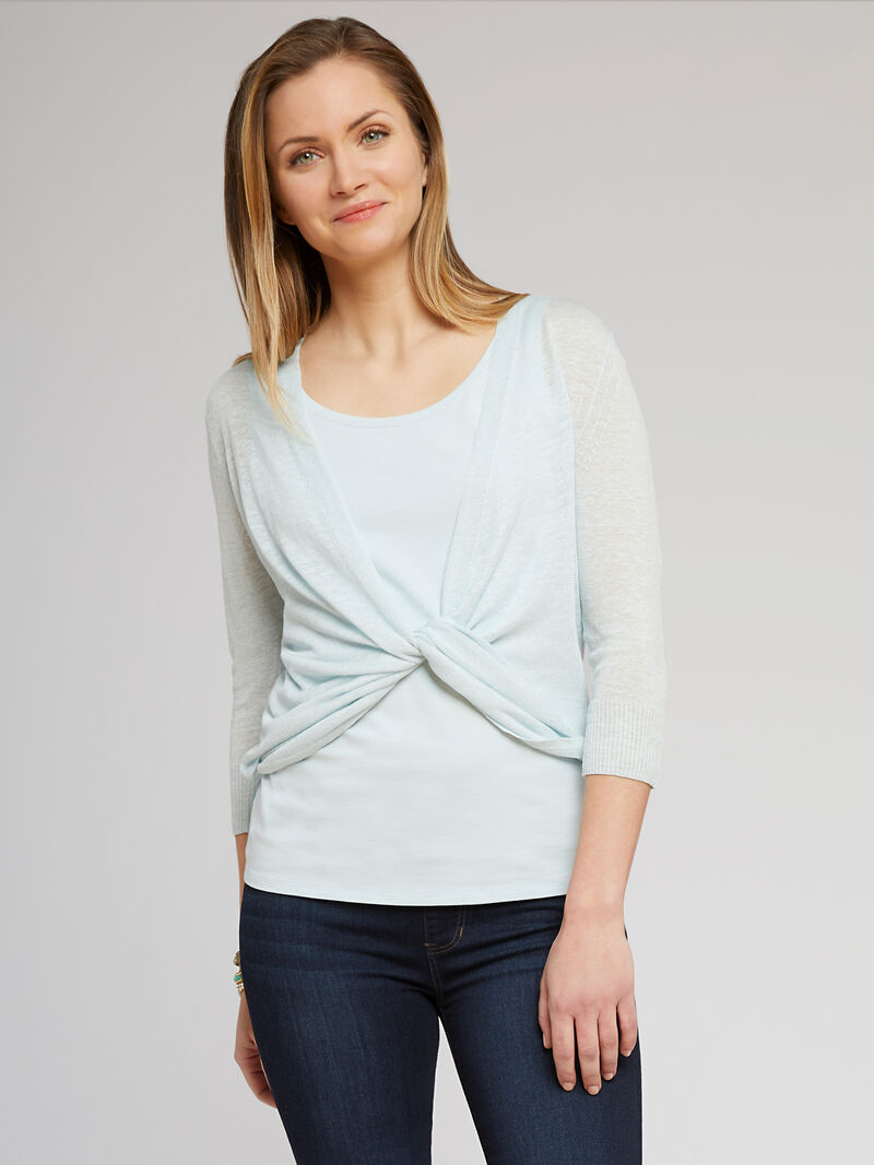 Woman Wears Lightweight 4-Way Cardigan image number 2