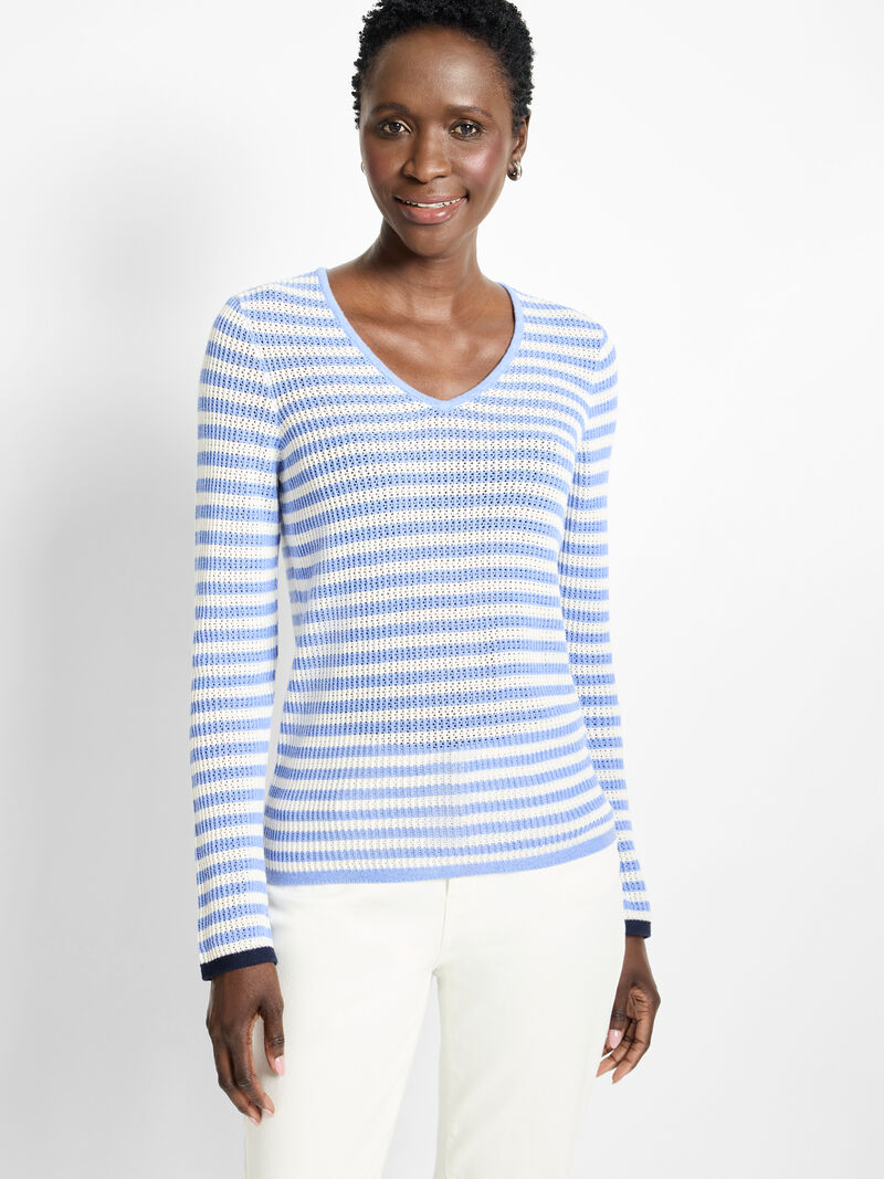 Striped Supersoft Mesh Sweater