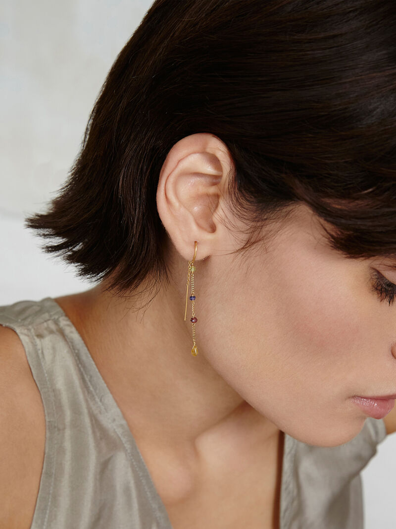 Woman Wears Chan Luu - Chain Earrings With Stones image number 1
