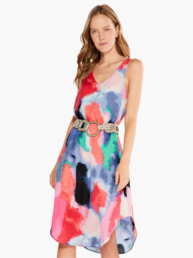 Woman Wears Abstract Art Dress image number 0