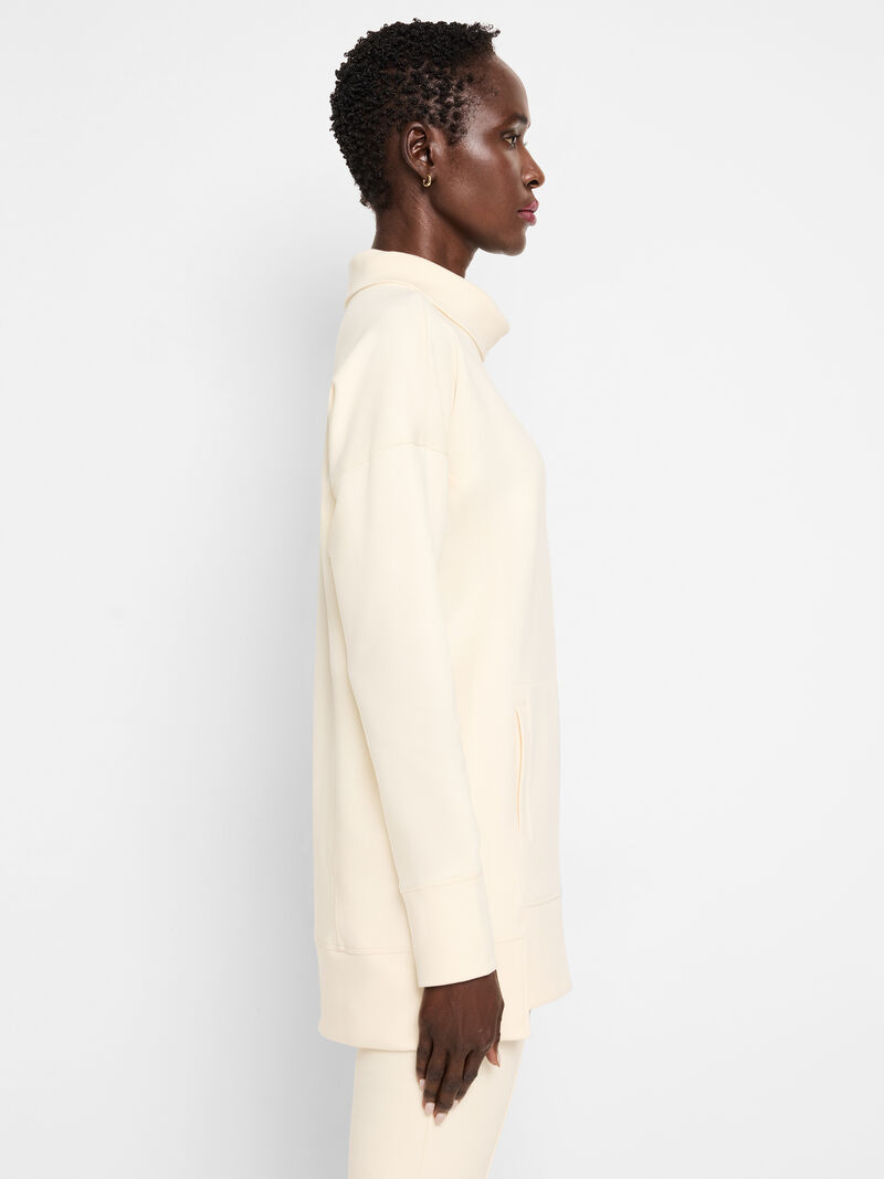 Woman Wears Seamed Scuba Funnel Neck Tunic image number 2