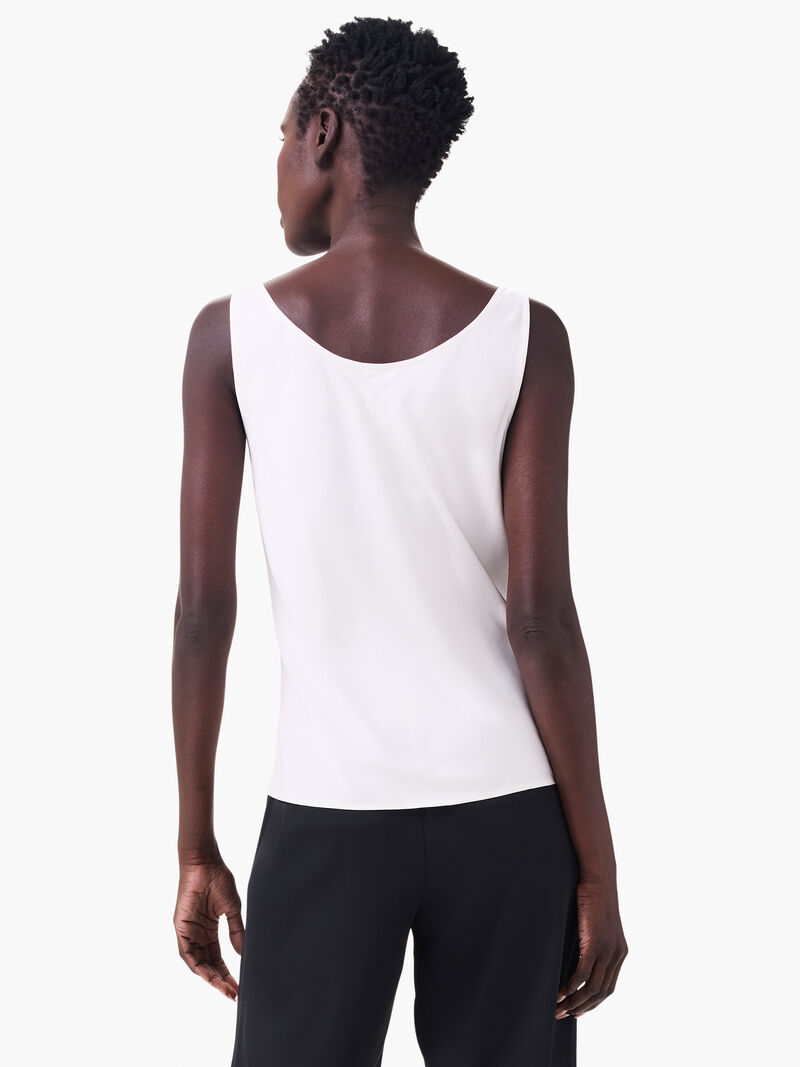 Woman Wears Crepe Drape Tank image number 3