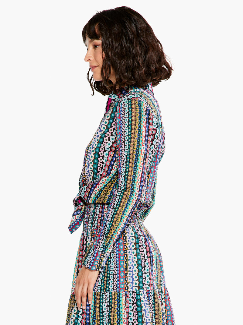 Woman Wears Flower Field Crinkle Shirt image number 2