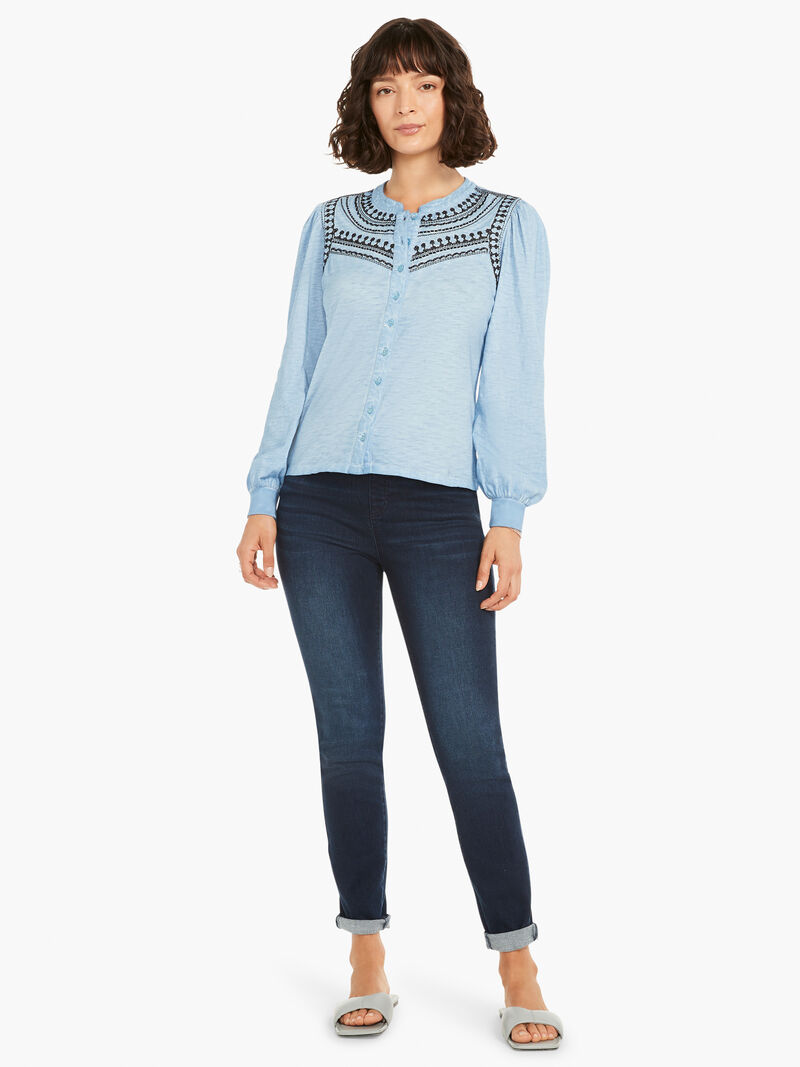 Woman Wears Embroidered Pop Shirt image number 3