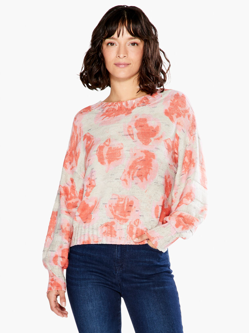 Woman Wears Rosy Sunset Sweater image number 1