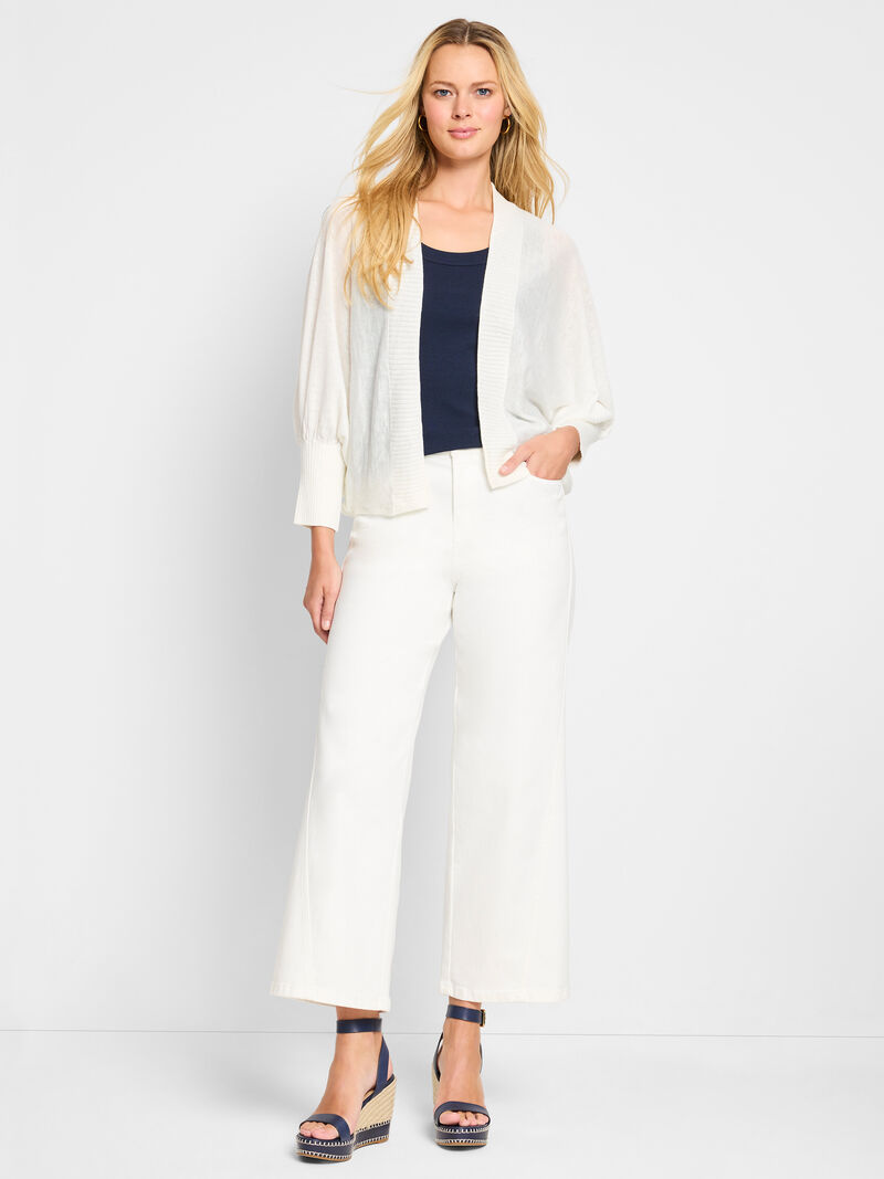 Woman Wears Ramie Crush Cardigan image number 1