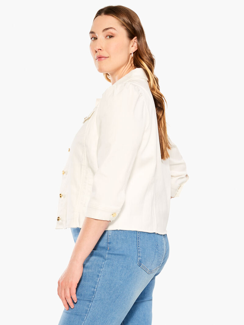 Woman Wears NZ Denim Femme Sleeve Denim Jacket image number 1