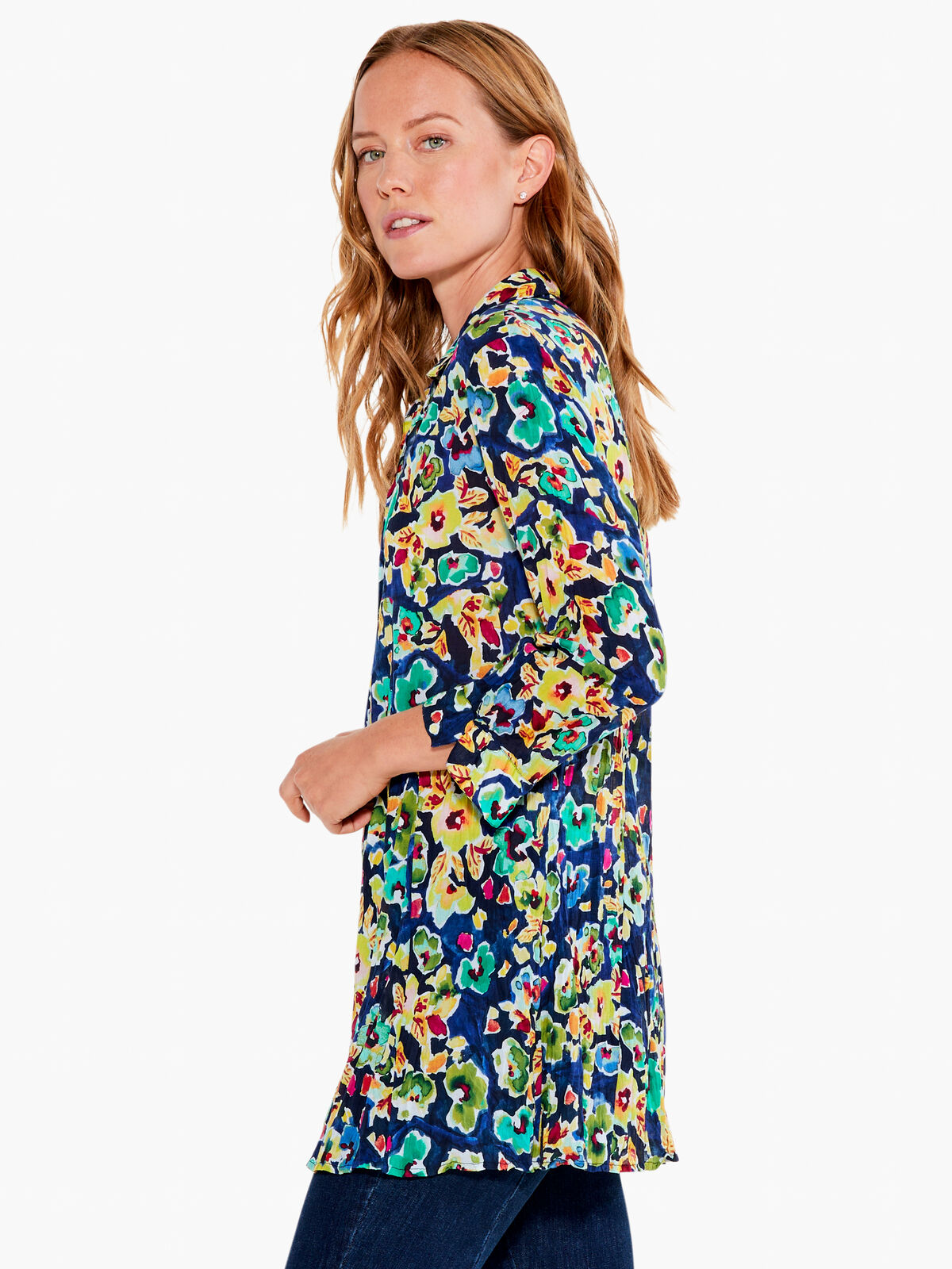 Bold Blossoms Crinkle Shirt