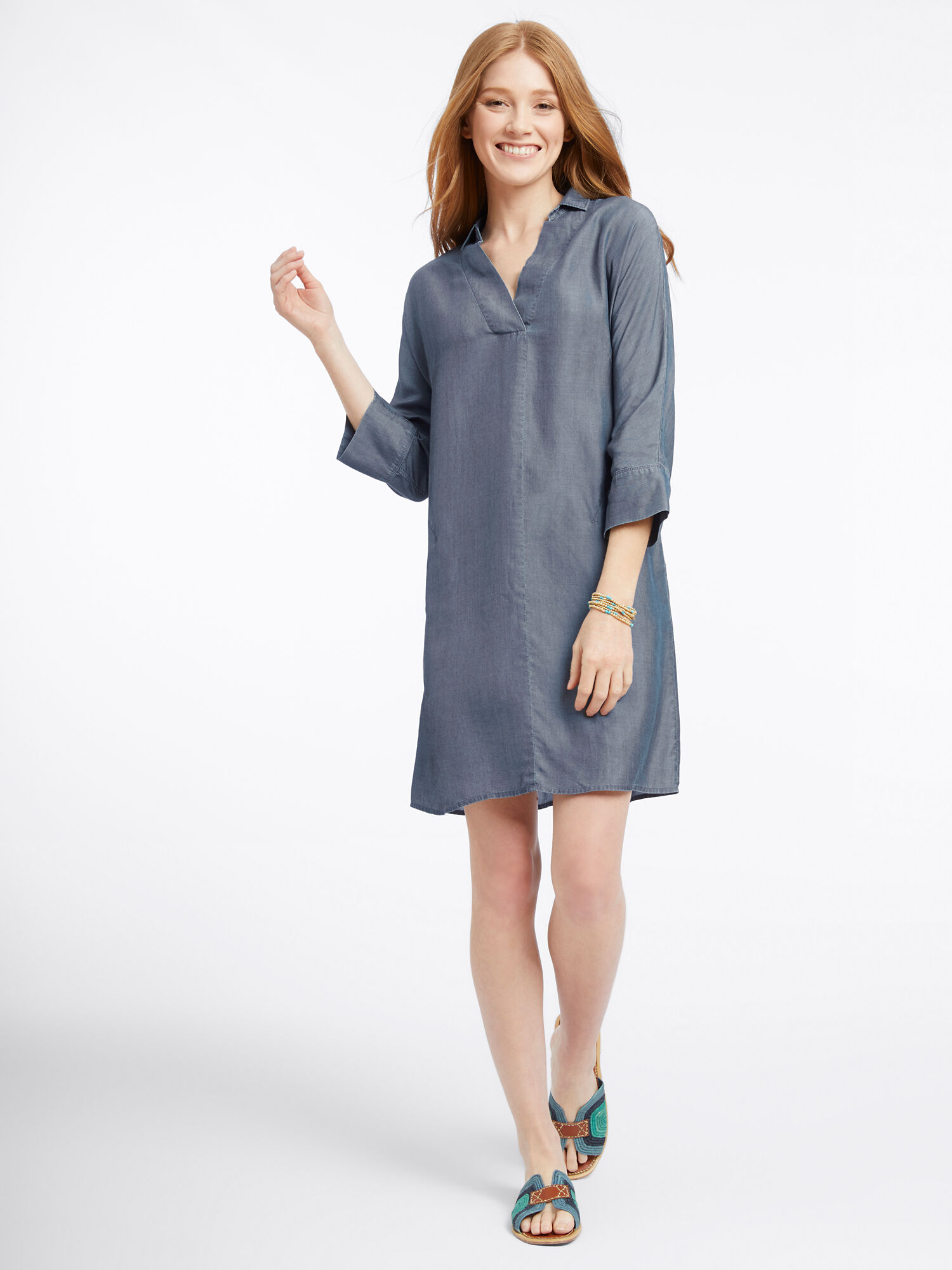 flowy denim dress