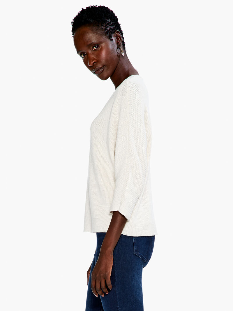 Woman Wears Relaxed Shaker Knit Sweater image number 1