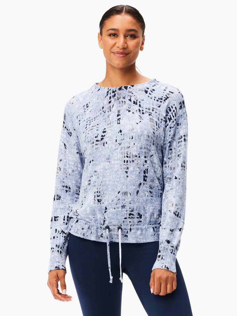 Woman Wears Cool Down Abstract Grid Sweater image number 0