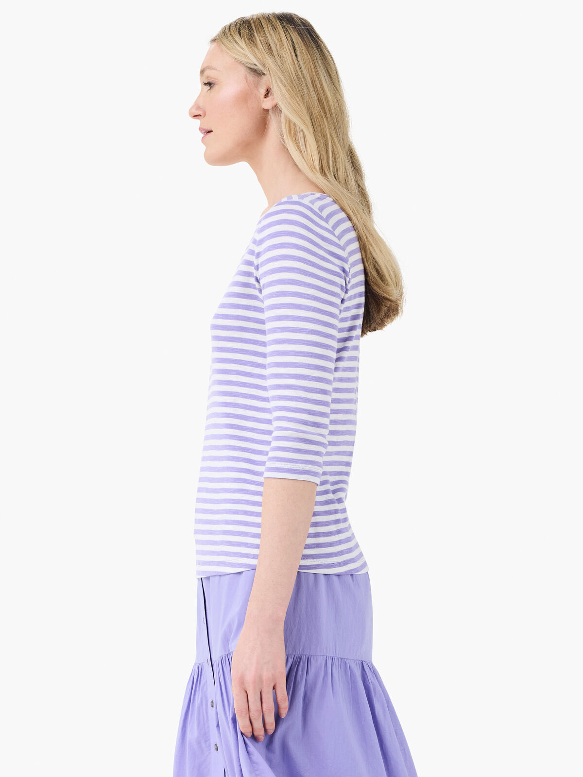 NZT 3/4 Sleeve Stripe Boat Tee