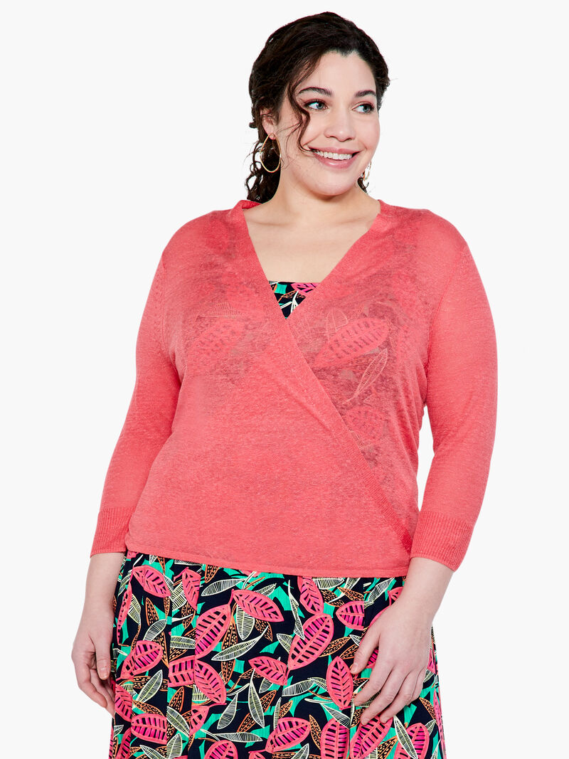 Woman Wears Lightweight 4-Way Cardigan image number 0