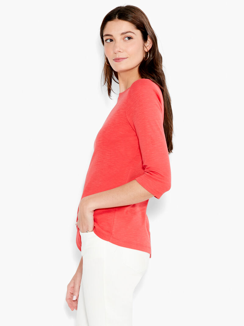 Woman Wears NZT 3/4 Sleeve Boat Tee image number 1