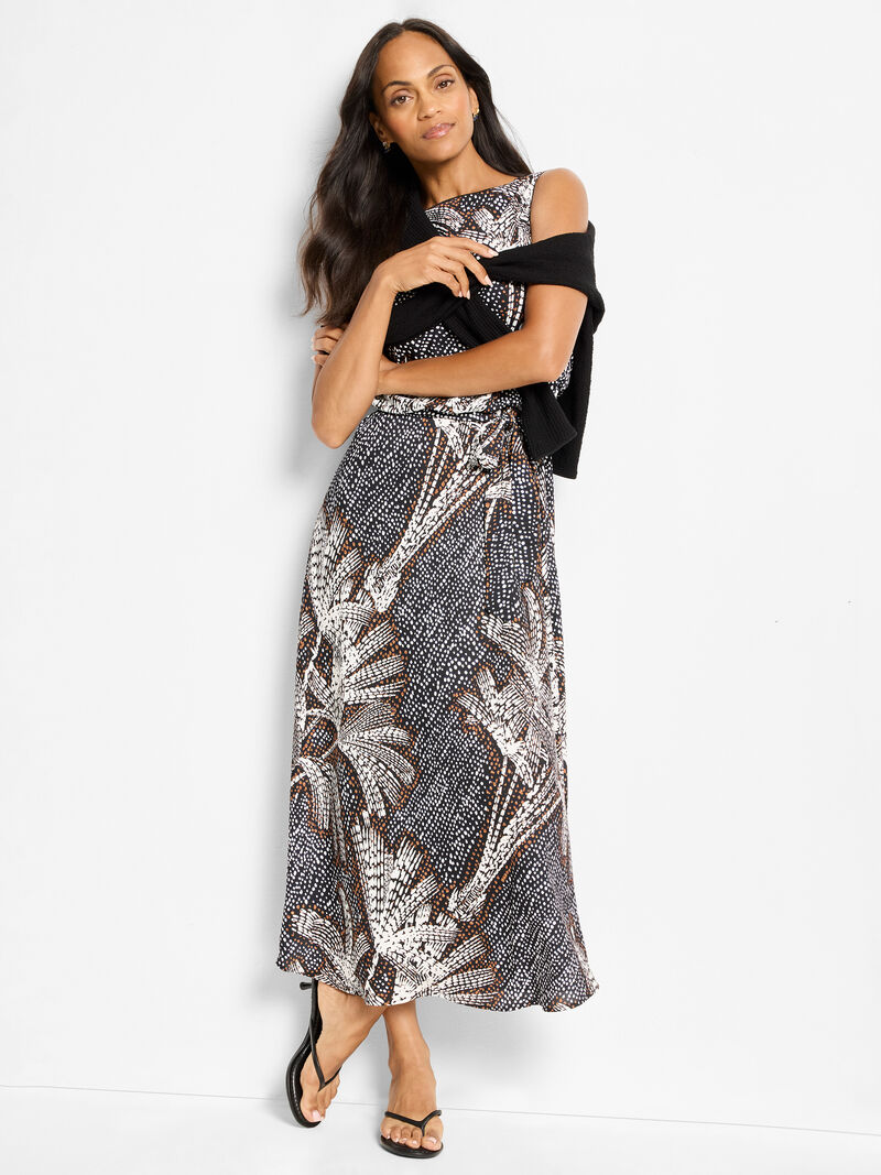 Dotty Palms Boat Neck Bianca Dress