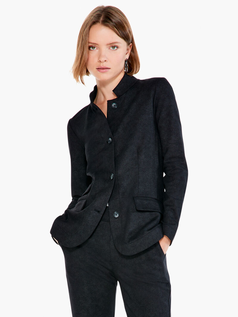 Woman Wears Sueded Foil Blazer image number 0