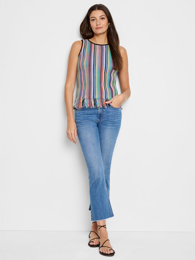 Woman Wears Falling Fringe Sweater Tank image number 3