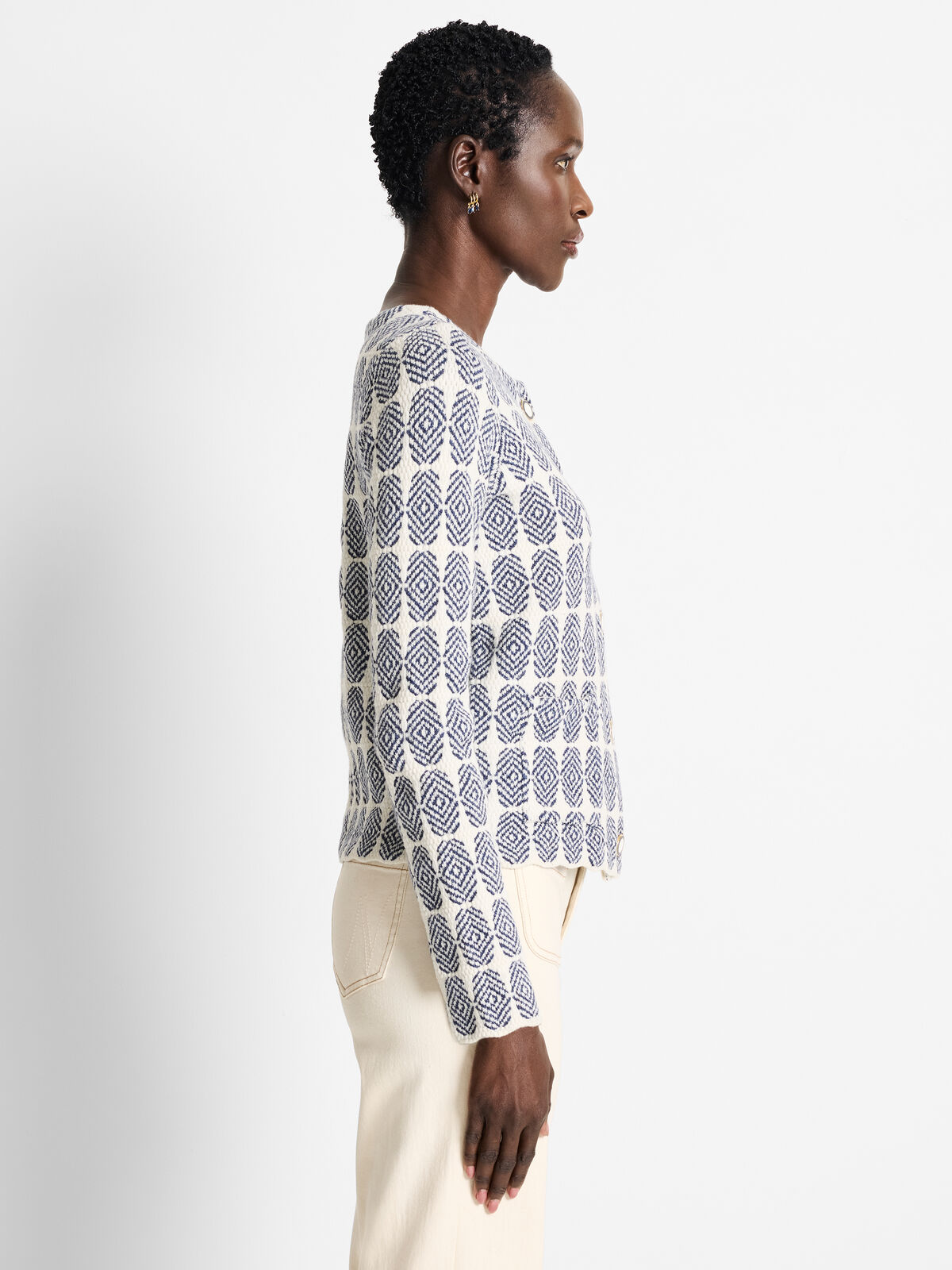 Stacked Medallions Knit Jacket