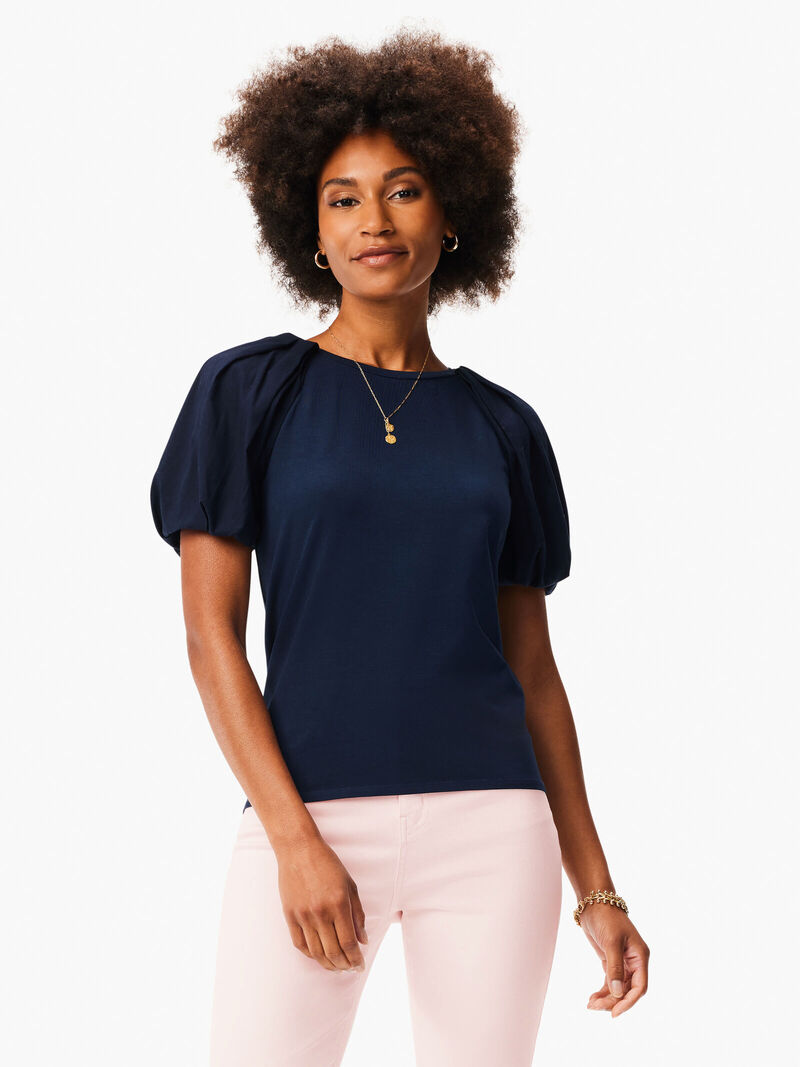 Woman Wears Mixed Media Statement Tee image number 0