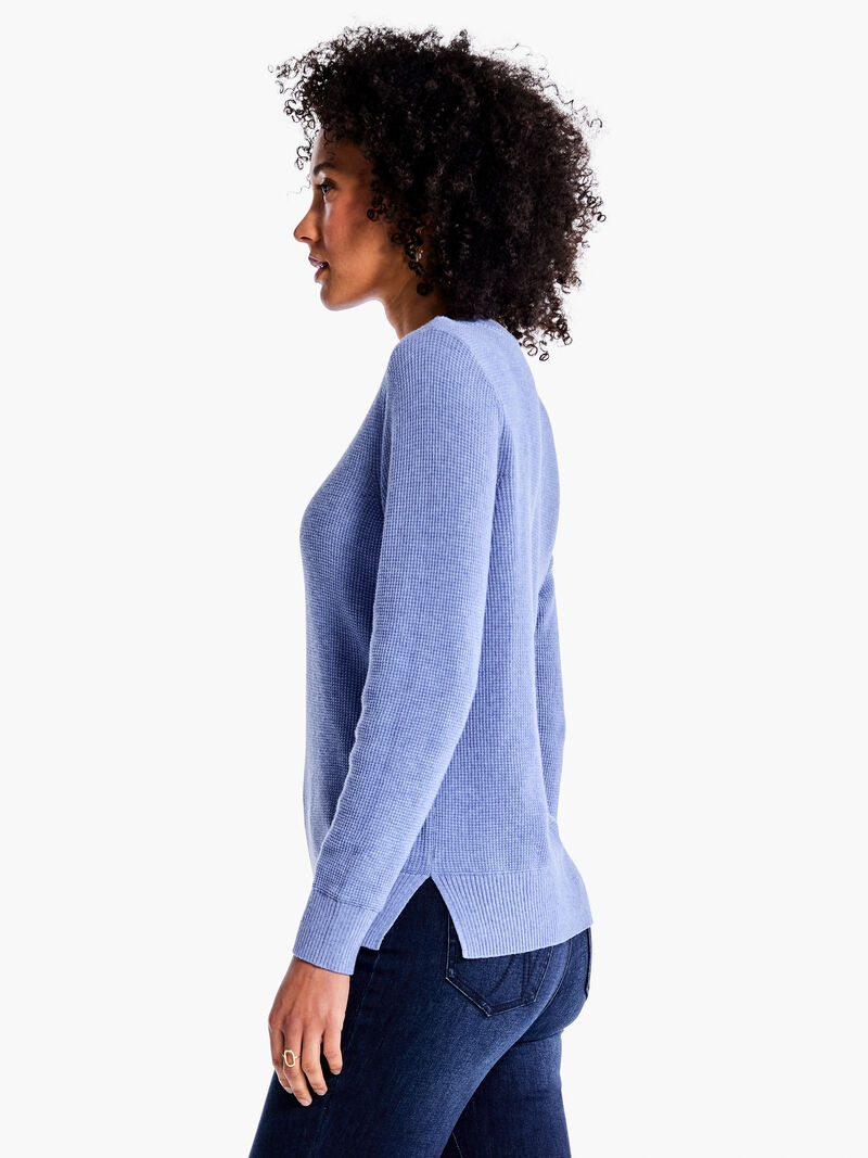 Waffle Stitch V-Neck Sweater