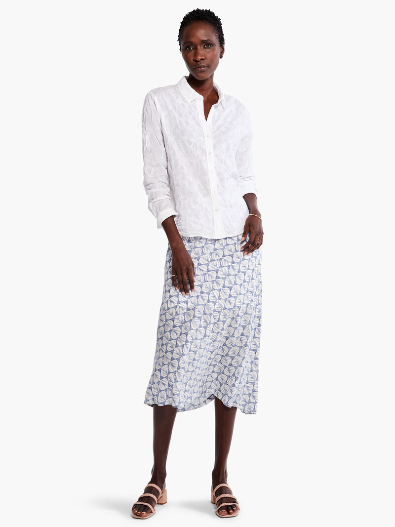 Woman Wears Embroidered Sky Shirt image number 3
