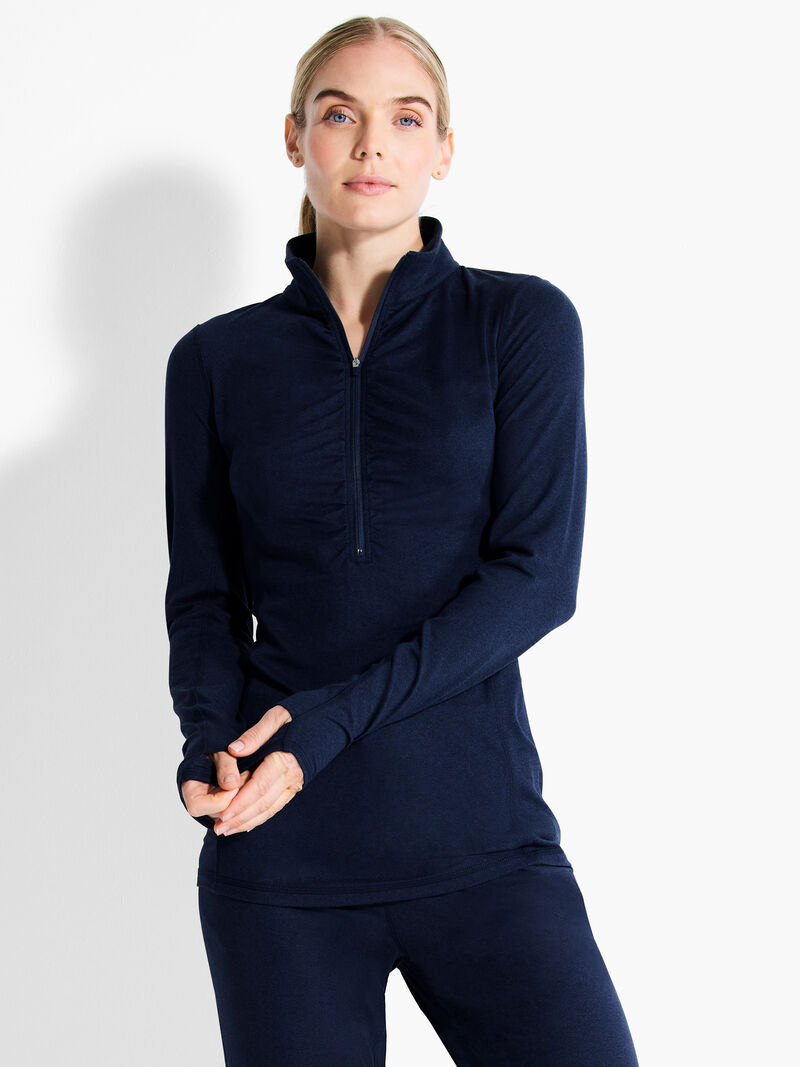 Woman Wears Brushed Flow Half Zip image number 0