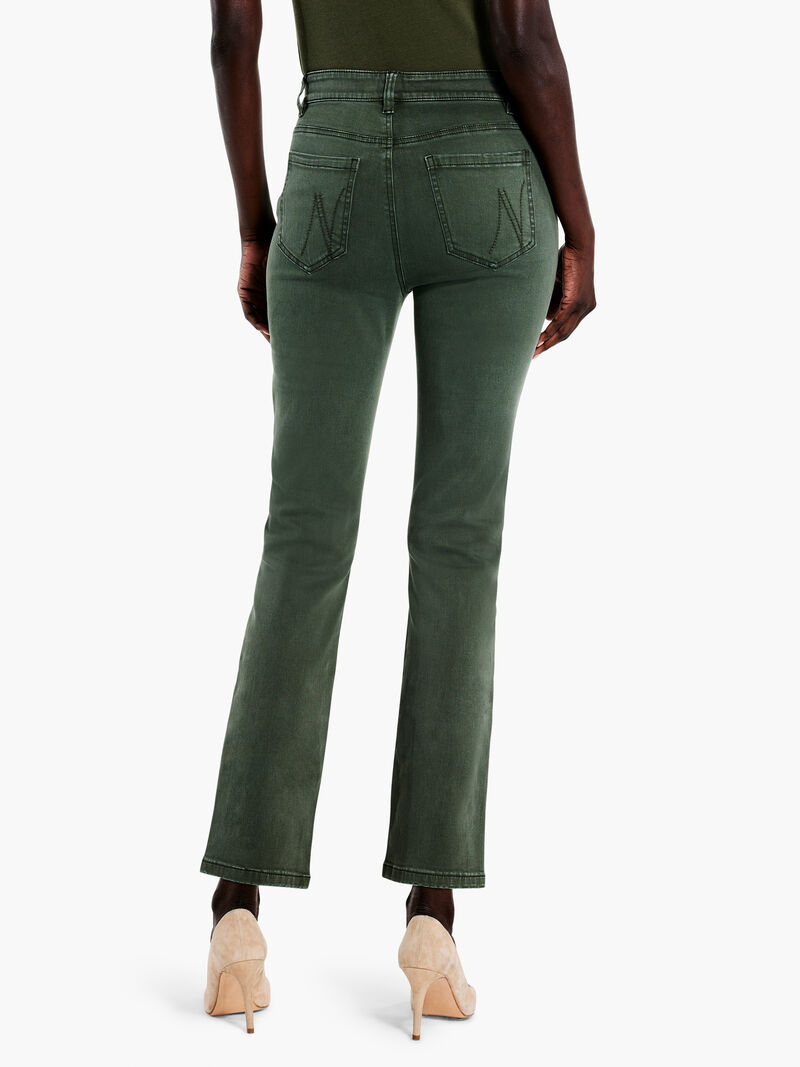 Woman Wears 28" Colored Mid-Rise Straight Ankle Jeans image number 3