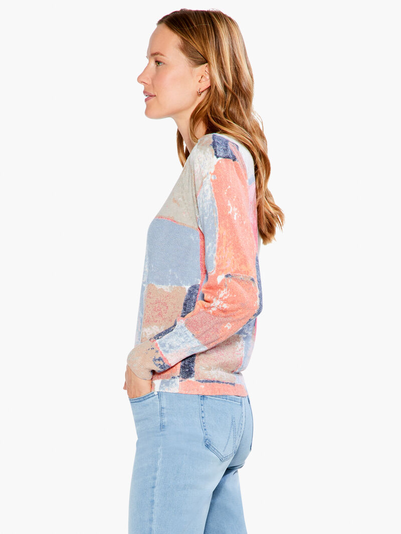 Woman Wears Printed Geo Sweater image number 1