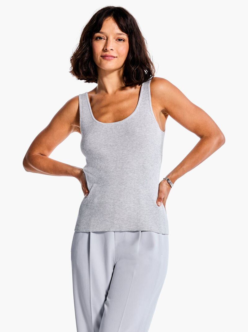 Woman Wears Rib Sweater Tank image number 0