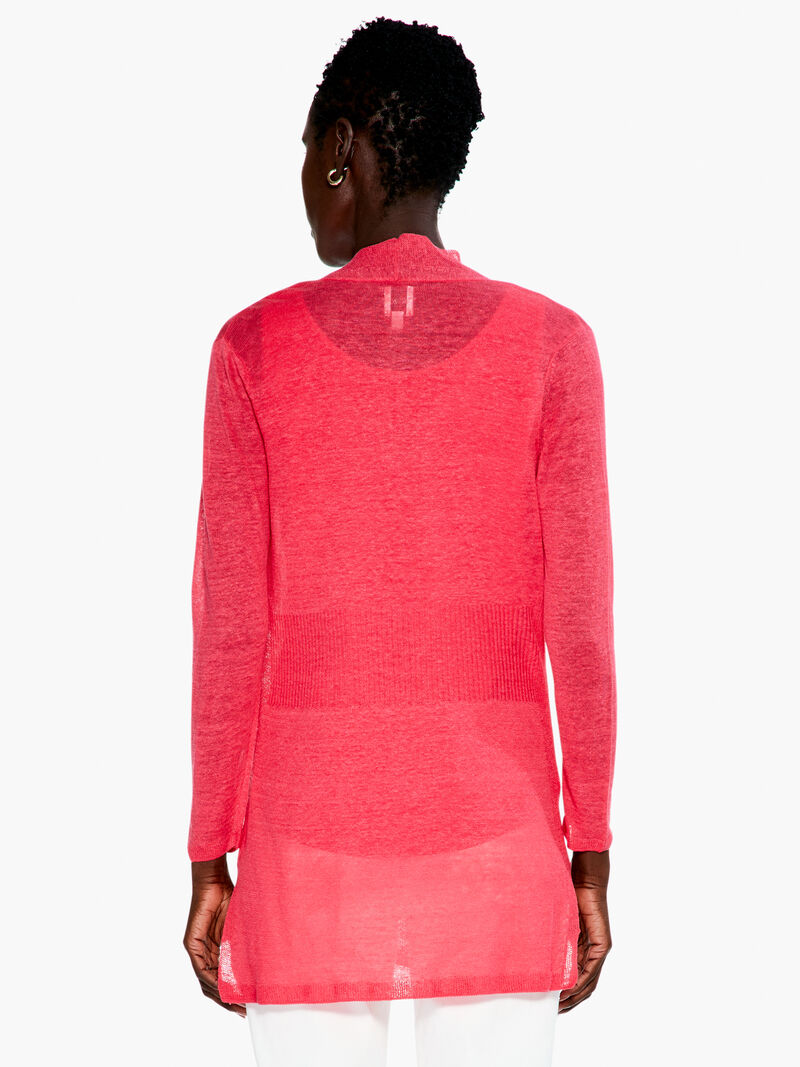 Woman Wears Long Back Of The Chair Cardigan image number 2