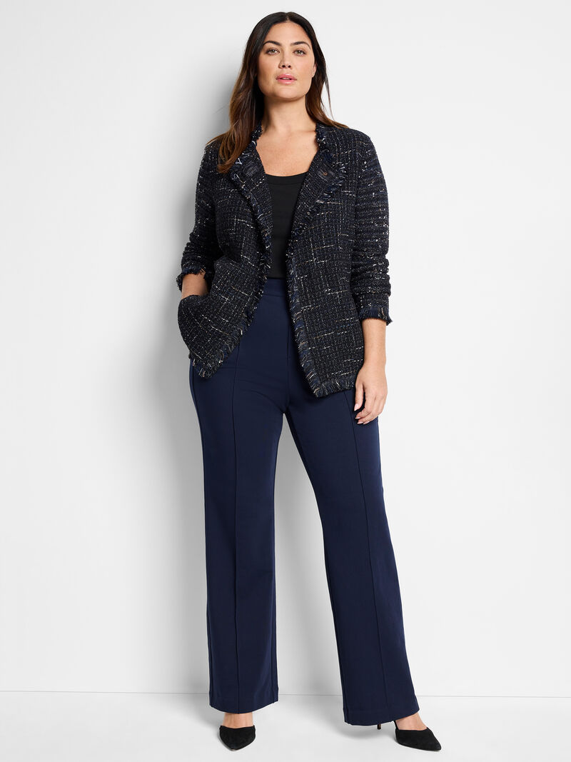 Woman Wears Nightfall Fringe Mix Knit Jacket image number 1
