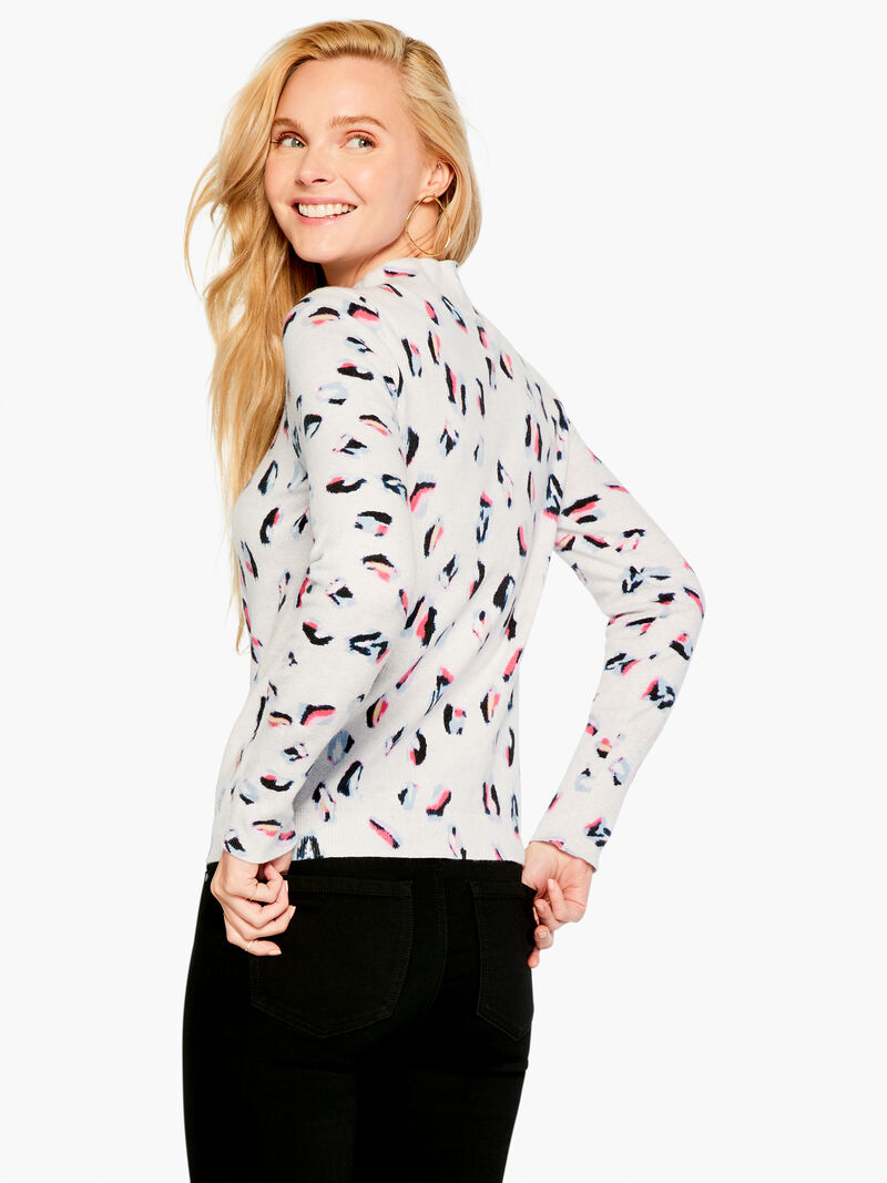 Woman Wears Joyful Leopard Sweater image number 2