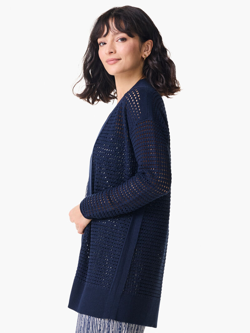 Woman Wears Moonlight Mesh Cardigan image number 2