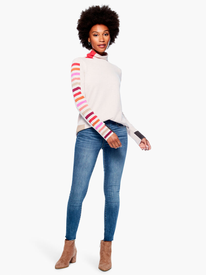 Woman Wears Stripes Aside Vital Turtleneck image number 3