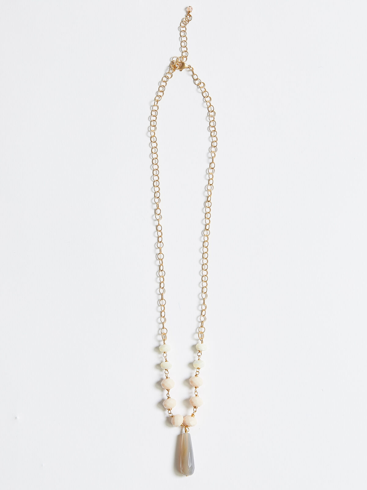 20 Inch Agate & Crystal Necklace