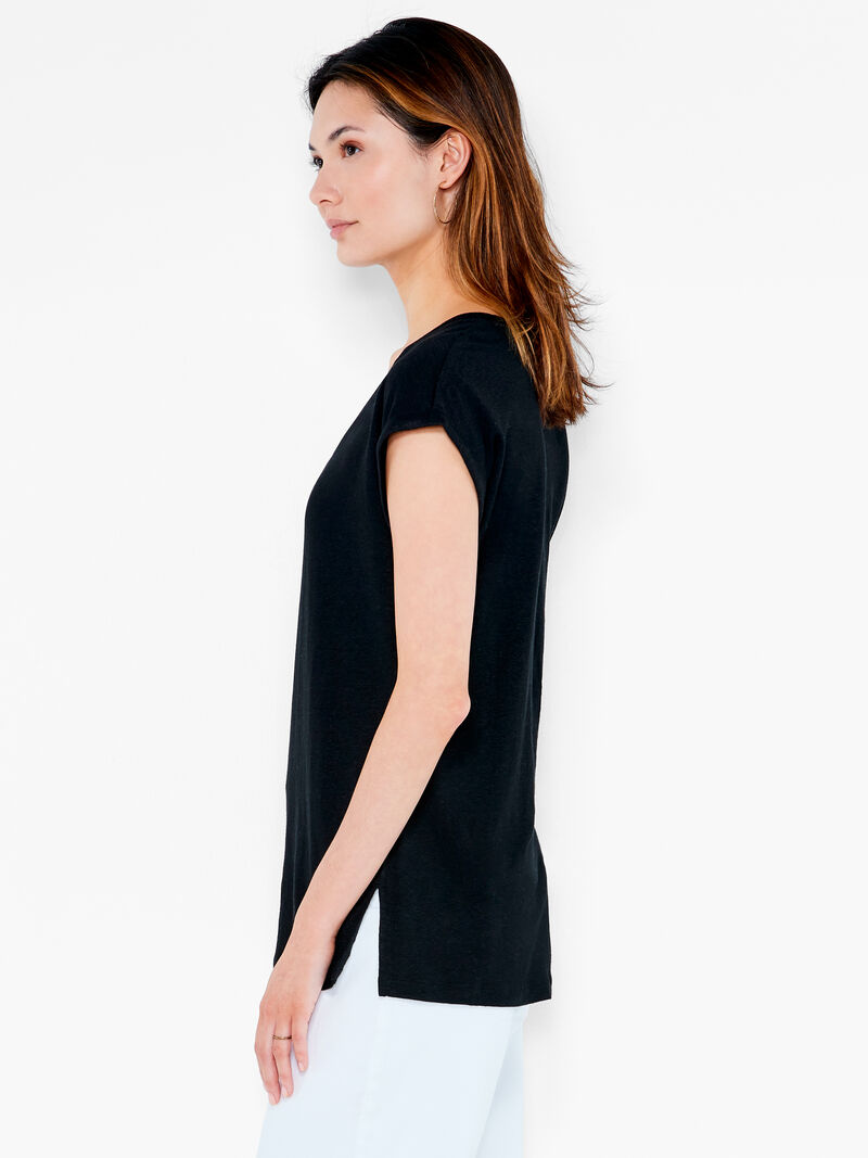 Woman Wears NZT Short Sleeve V-Neck Tee image number 1