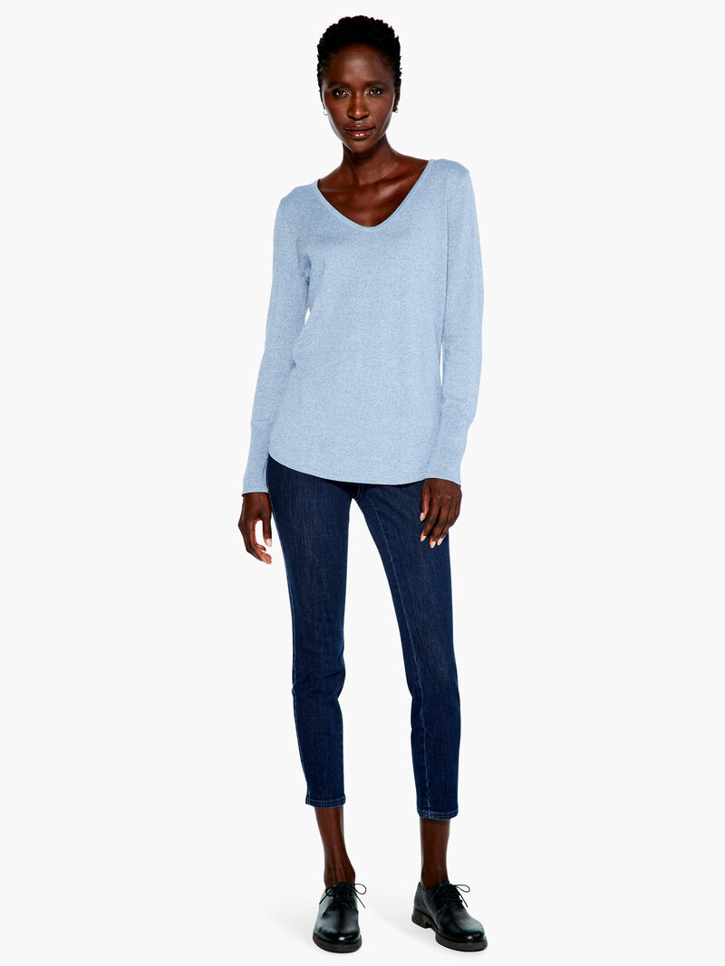 Woman Wears Vital V Neck Sweater image number 3