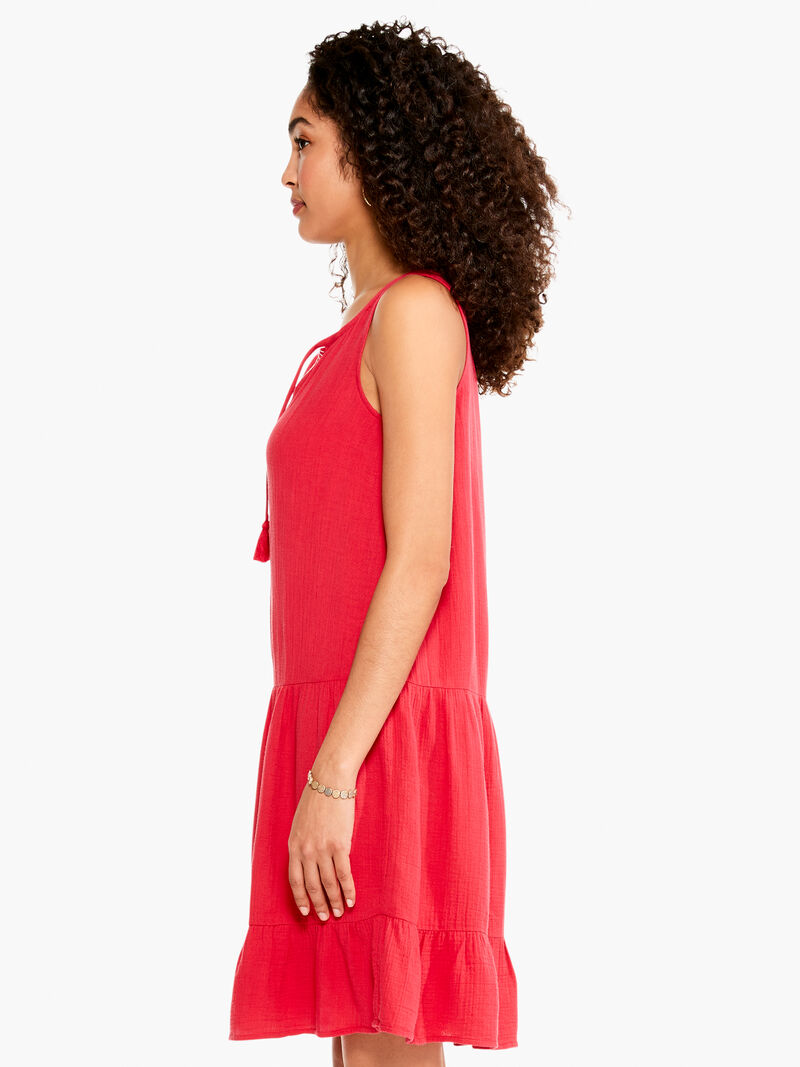 Woman Wears Double Gauze Tiered Dress image number 2