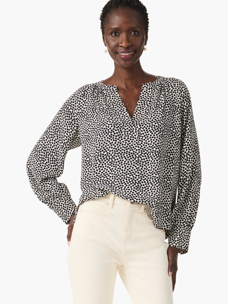 Woman Wears Spotted Dot Top image number 0