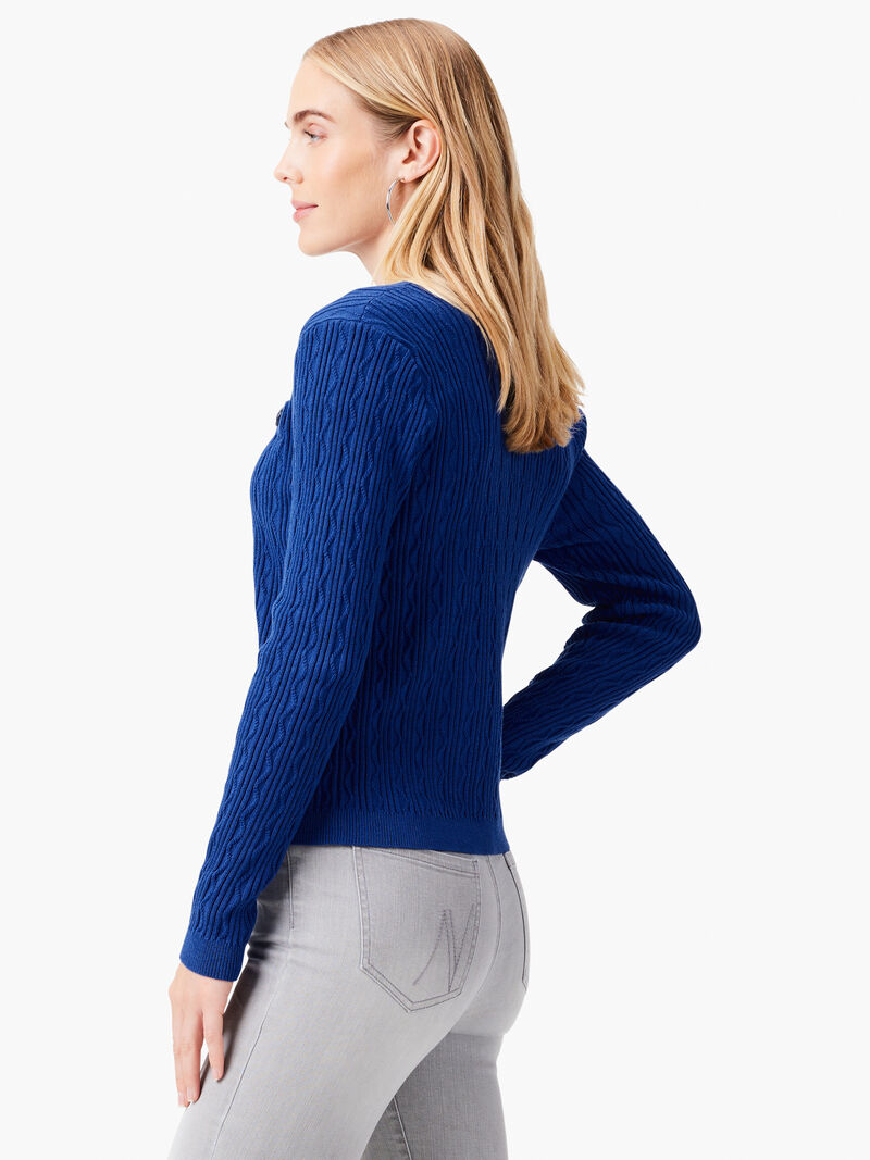 Woman Wears Textured Snap Cardigan image number 1
