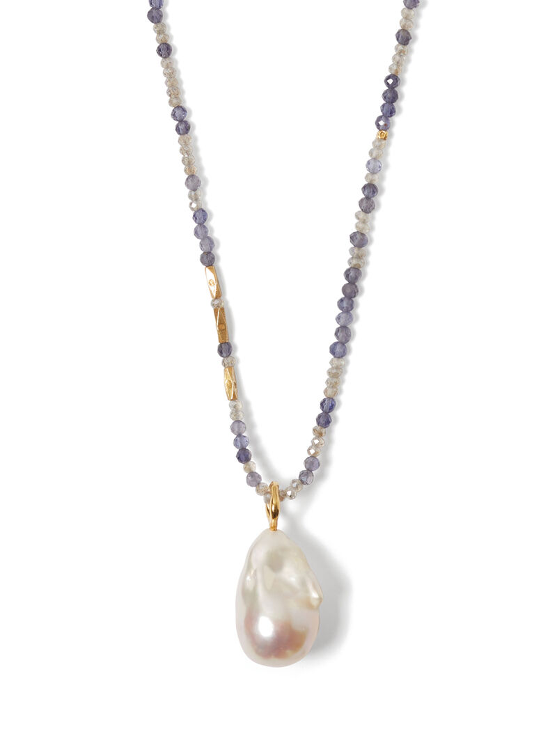 Chan Luu - Pearl Iolite Beaded Necklace