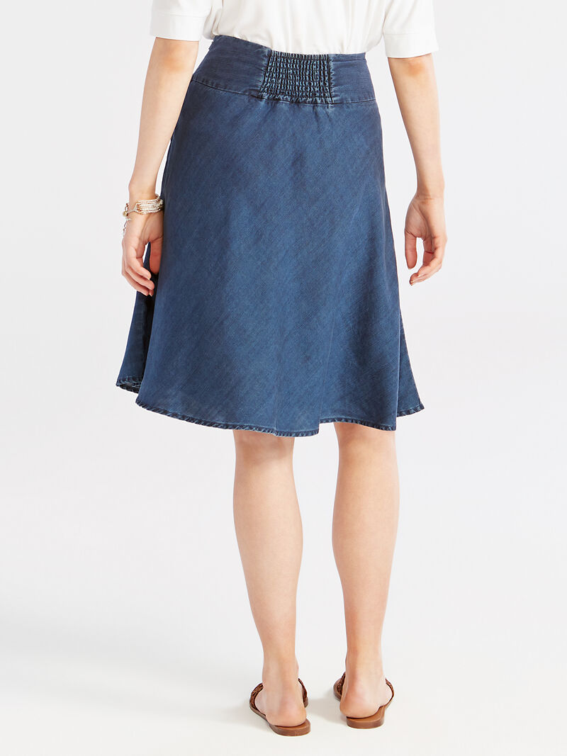 Woman Wears Summer Denim Fling Flirt Skirt image number 3