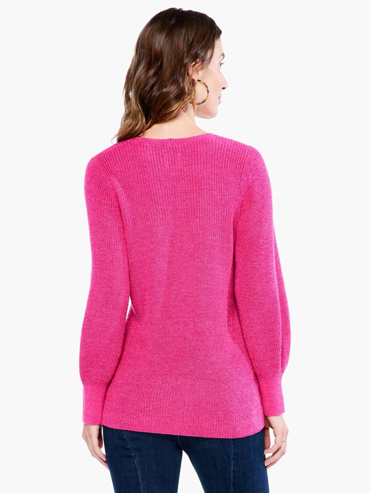 Shaker Knit V Neck Sweater