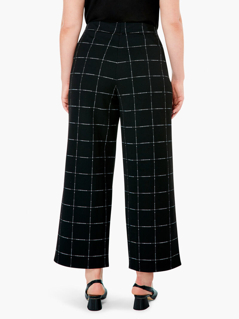 Woman Wears Etched Plaid Wide Leg Pant image number 2