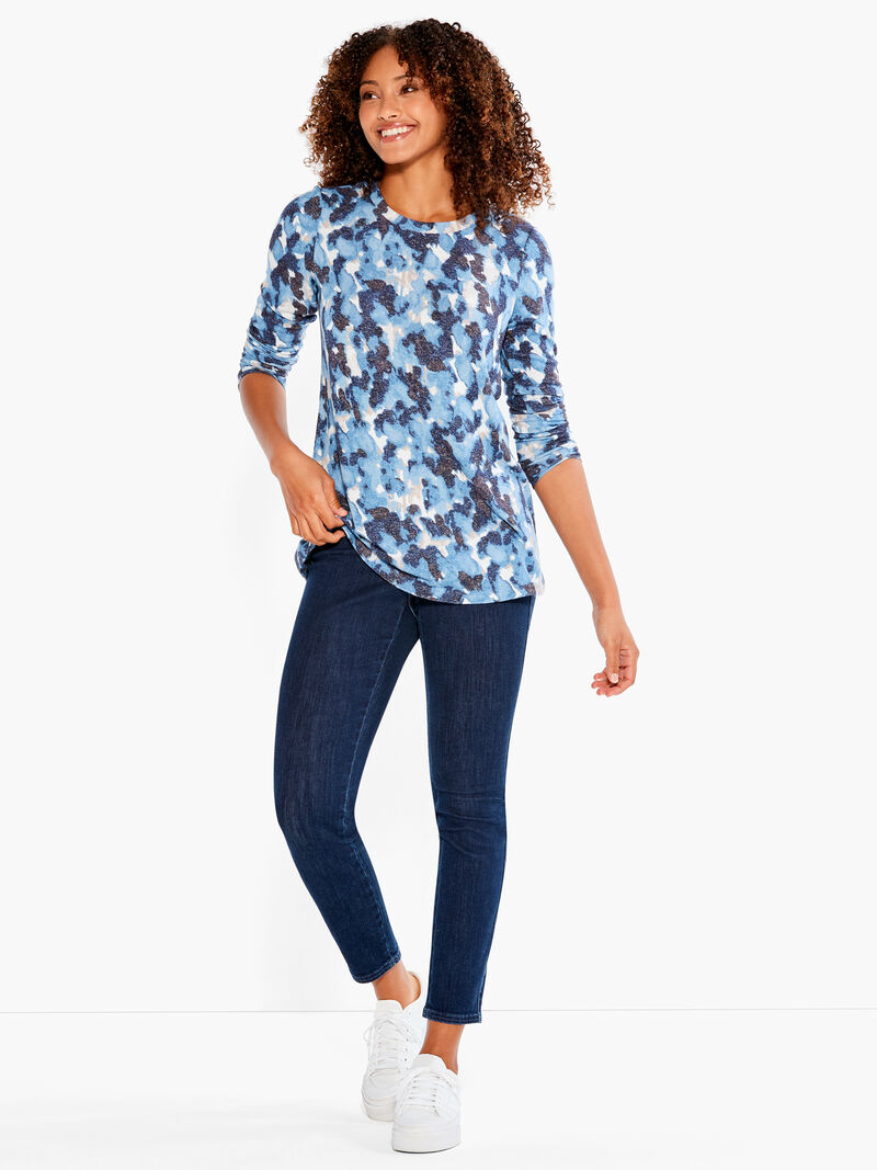 Woman Wears NZT Sweet Dreams Long Sleeve River Stone Tee image number 3