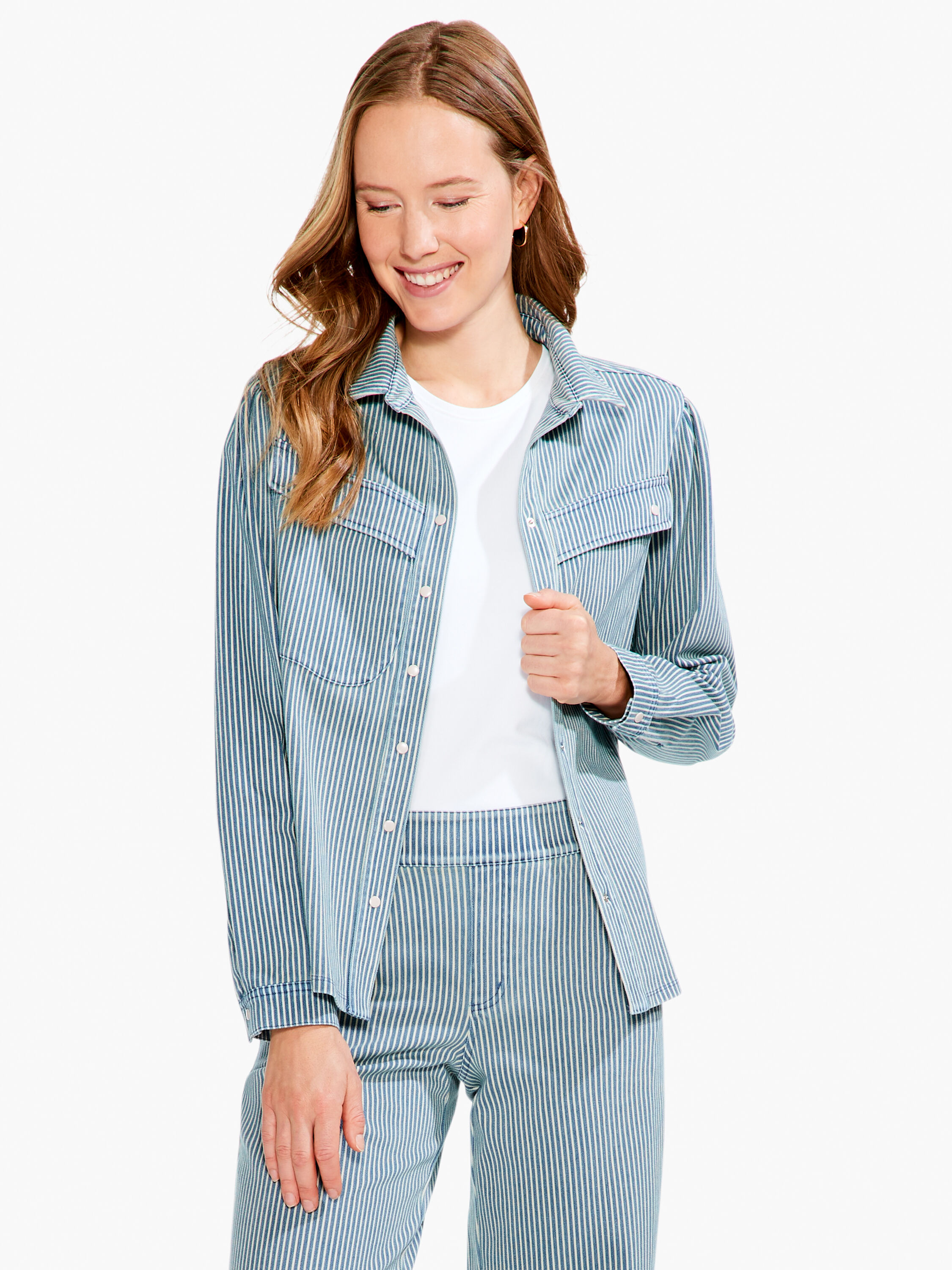 Striped shirt jacket new arrivals