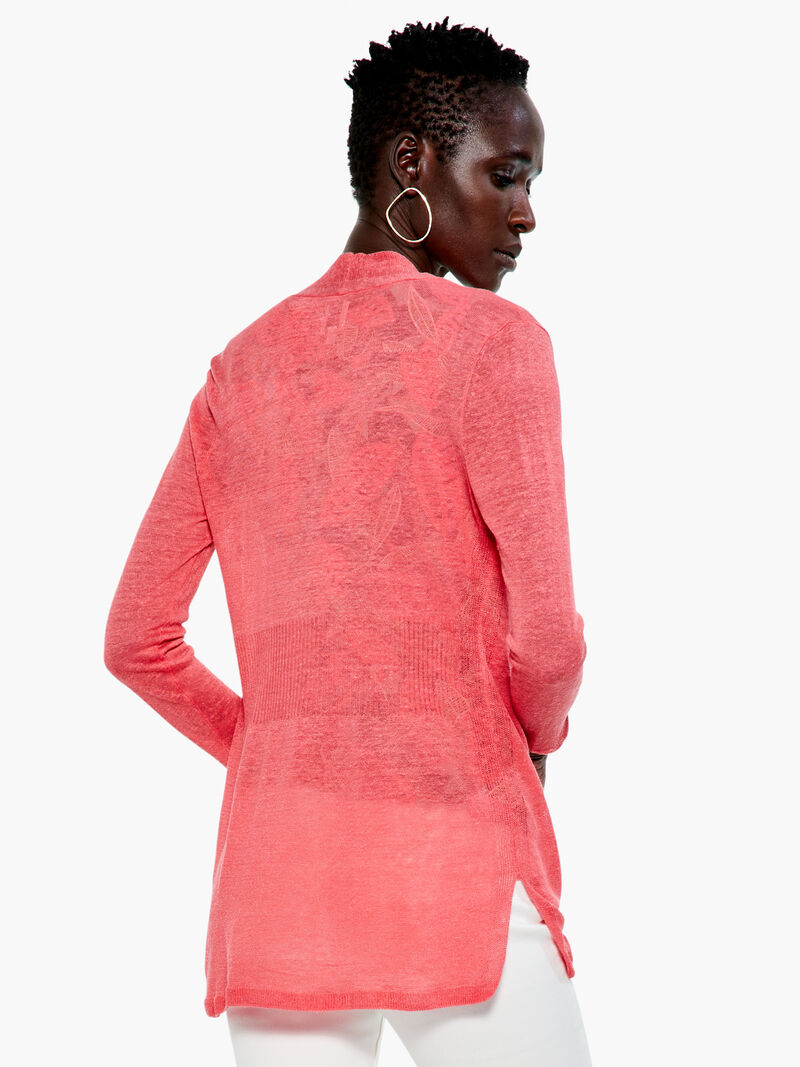 Woman Wears Lightweight Long Back of the Chair Cardigan image number 2