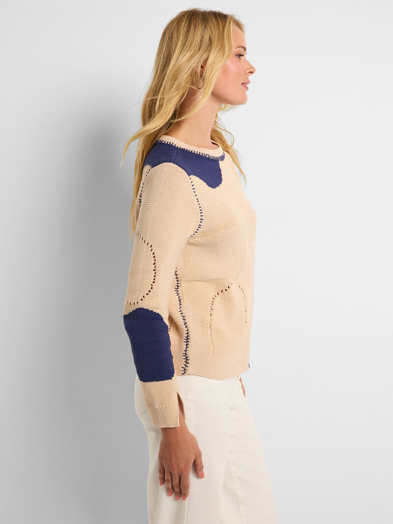 Woman Wears Placed Pebble Sweater image number 4