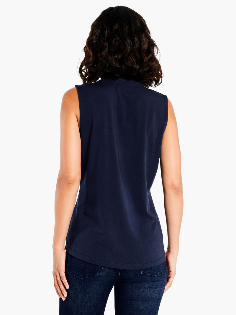 Woman Wears Ruffled Around Tank image number 2