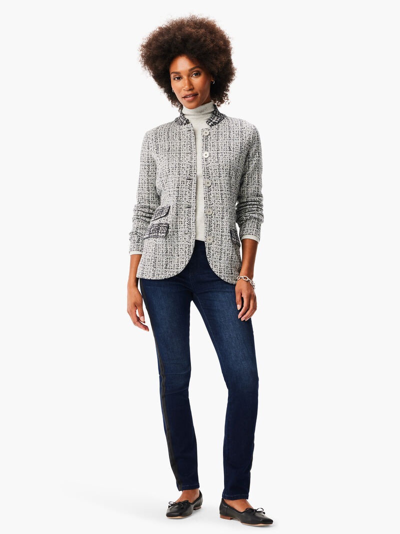 Woman Wears Frosty Knit Blazer image number 4